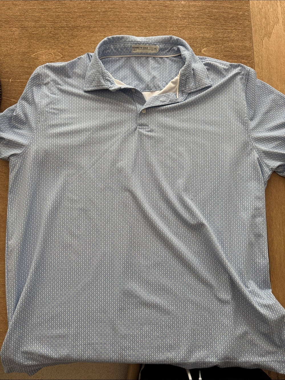 Kenneth Cole Reaction Light Blue Patterned Polo